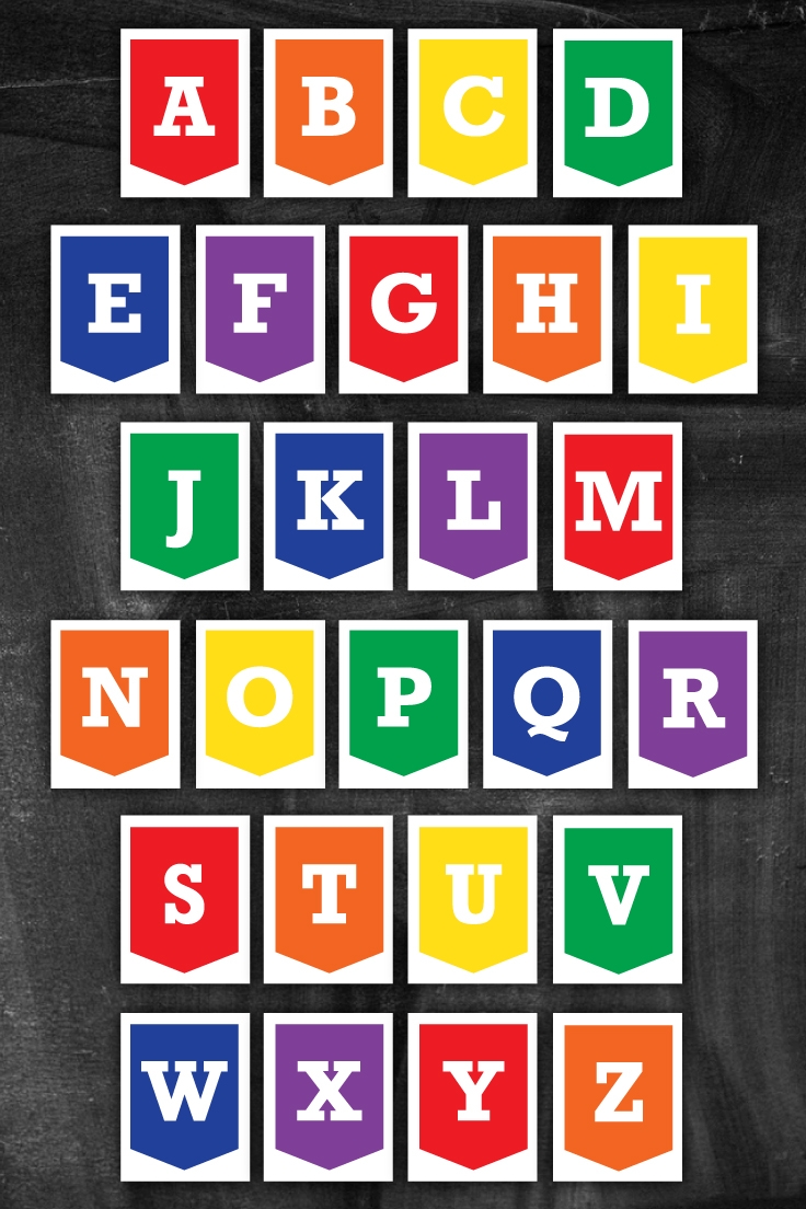 A To Z Free Printable Alphabet Letter Banner Messy Momma Crafts