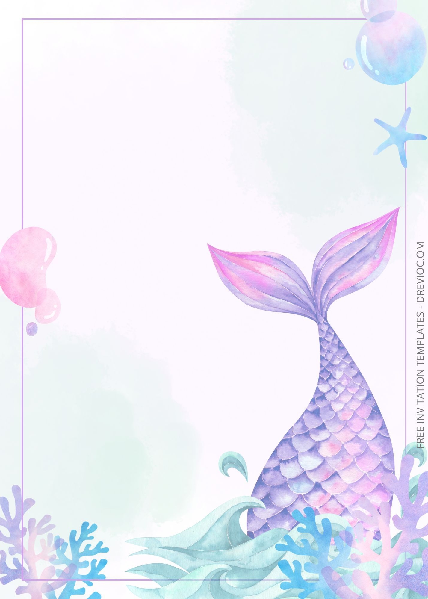 Free Mermaid Invitation Templates Printable Download Free Mermaid Invitation Templates Printable Png Images Free Worksheets On Clipart Library