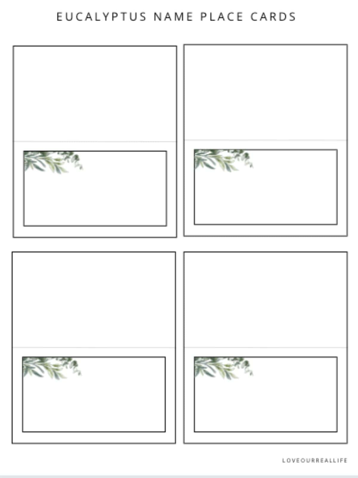 Free Place Card Printable Templates For Any Occasion Love Our Worksheets Library