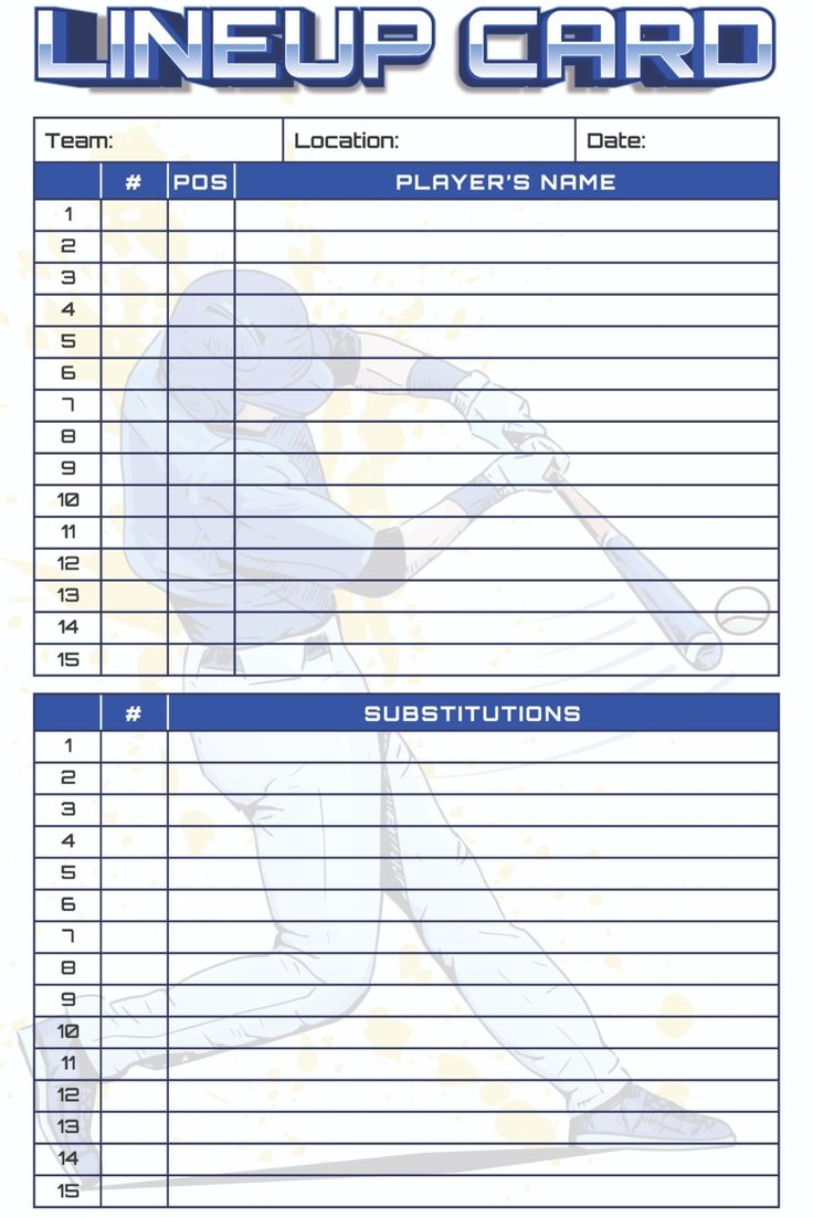 Free Printable Baseball Lineup Cards