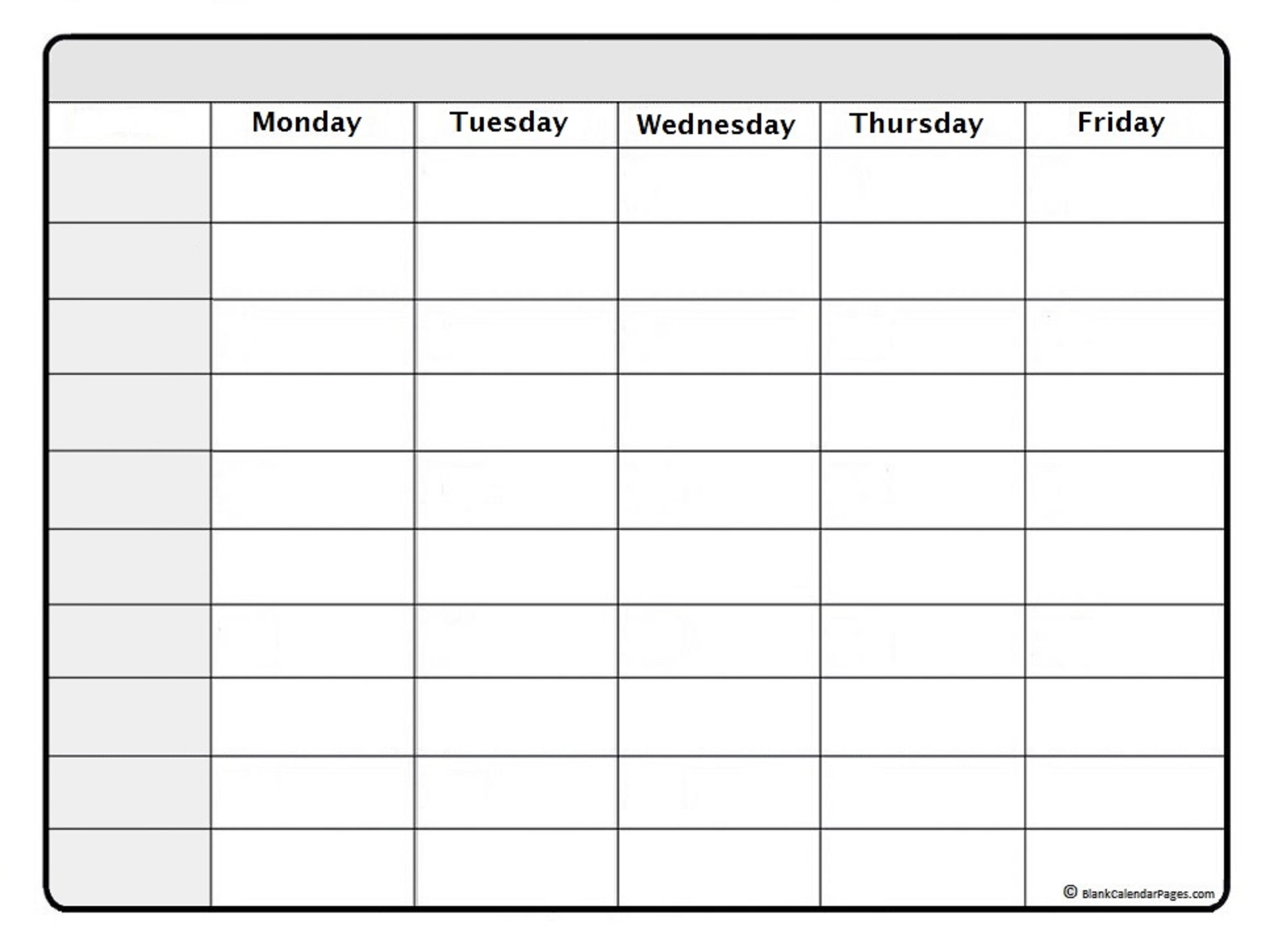 7 Day Calendar Printable Template