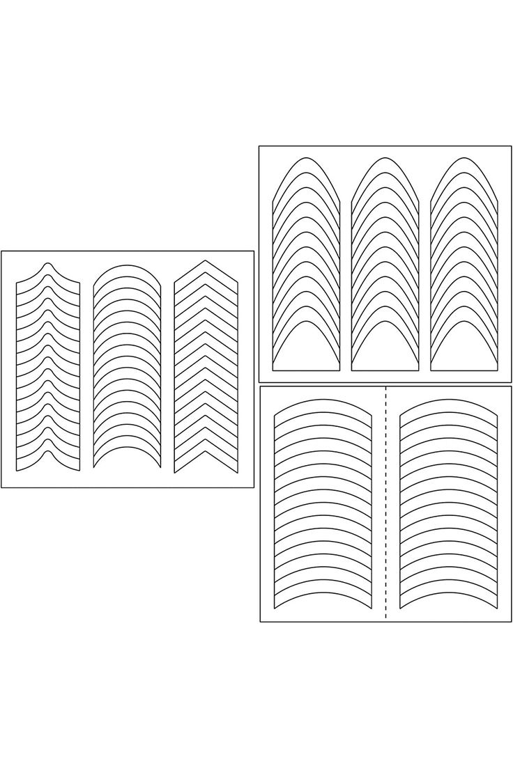 MiaoWu 90 Sheets 3 Designs Nail Art Stencils French Tip Guides Stickers Nail Art Tips Gu