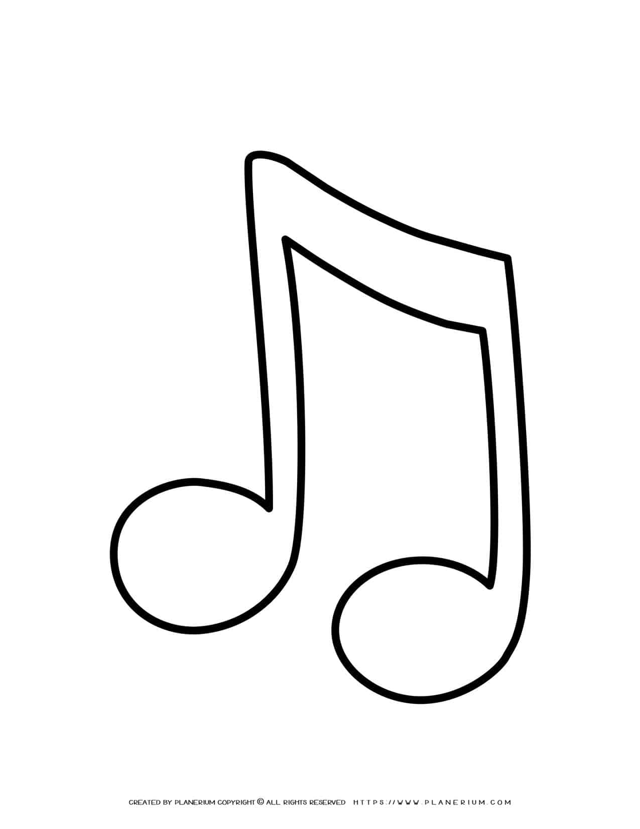 Music Note Outline FREE Printable Template Planerium