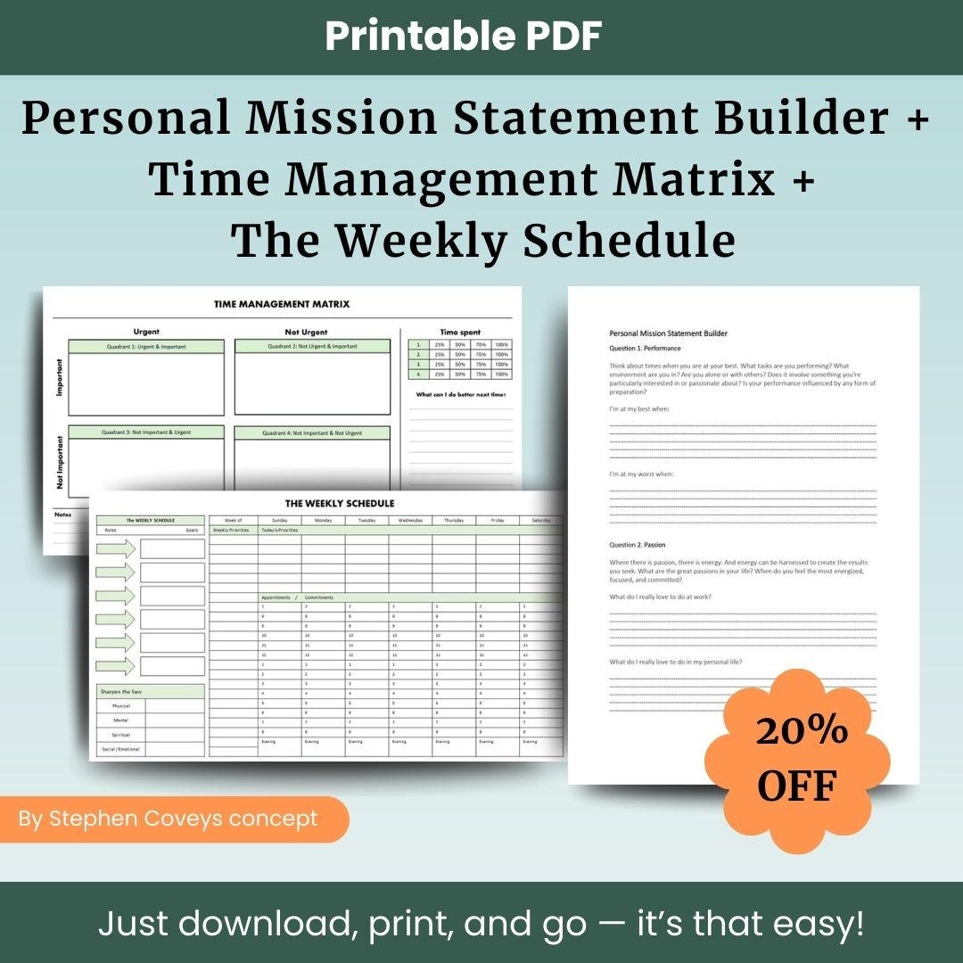 Printable Stephen Covey Time Management Matrix Template