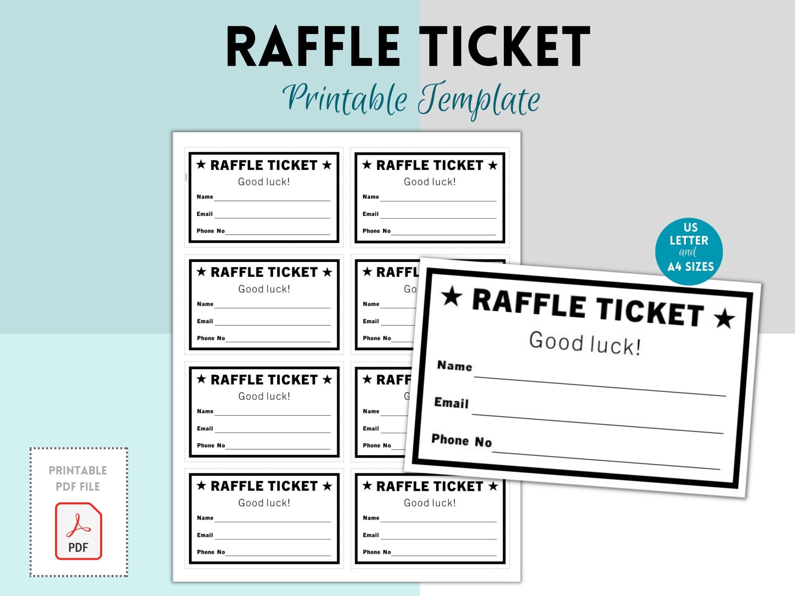 Printable Raffle Ticket Enter To Win Printable Ticket Fundraiser Charity School Etsy