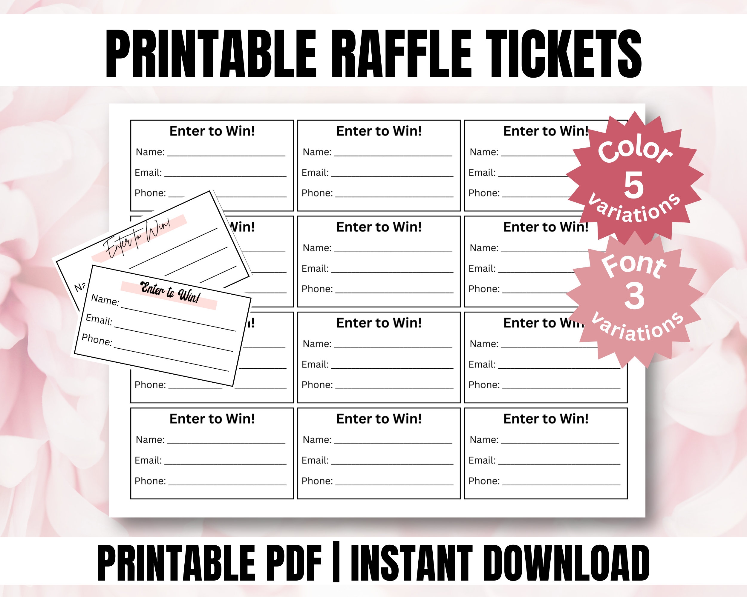 Printable Word Document Raffle Ticket Template