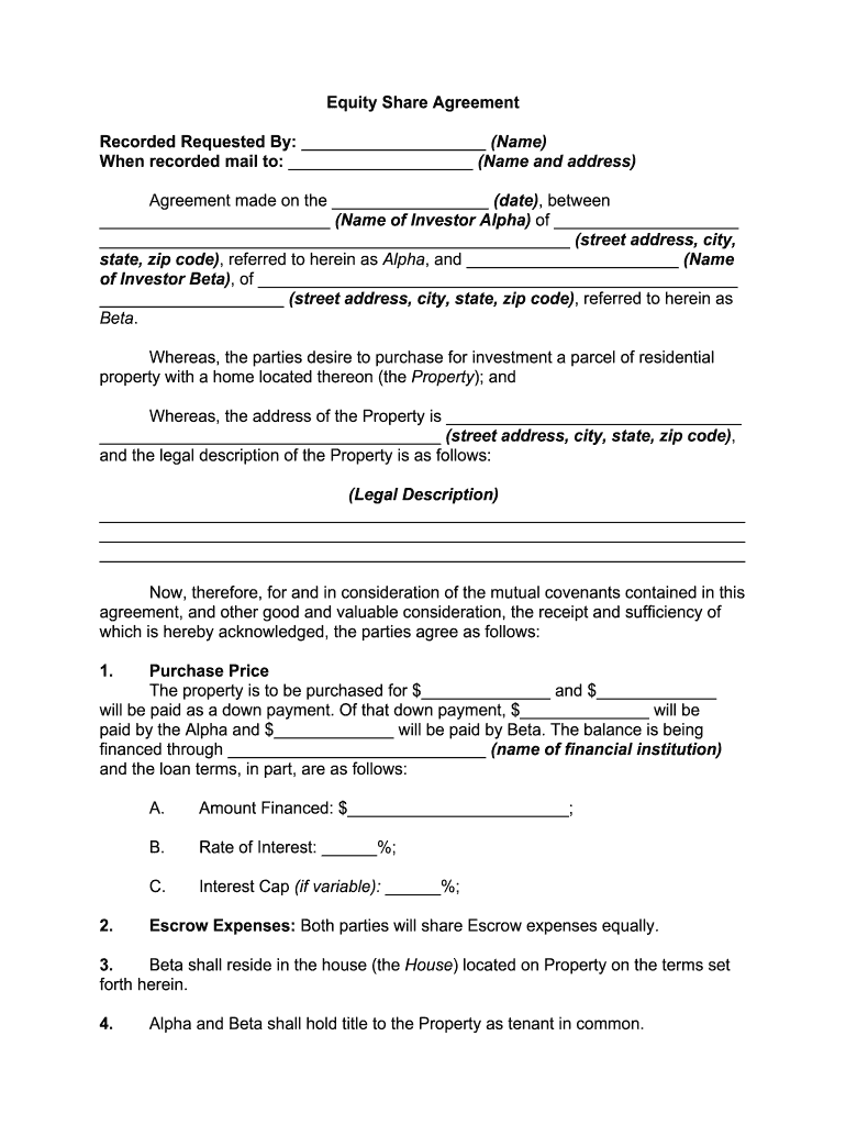 Property Co Ownership Agreement Template Free Fill Out Sign Online DocHub