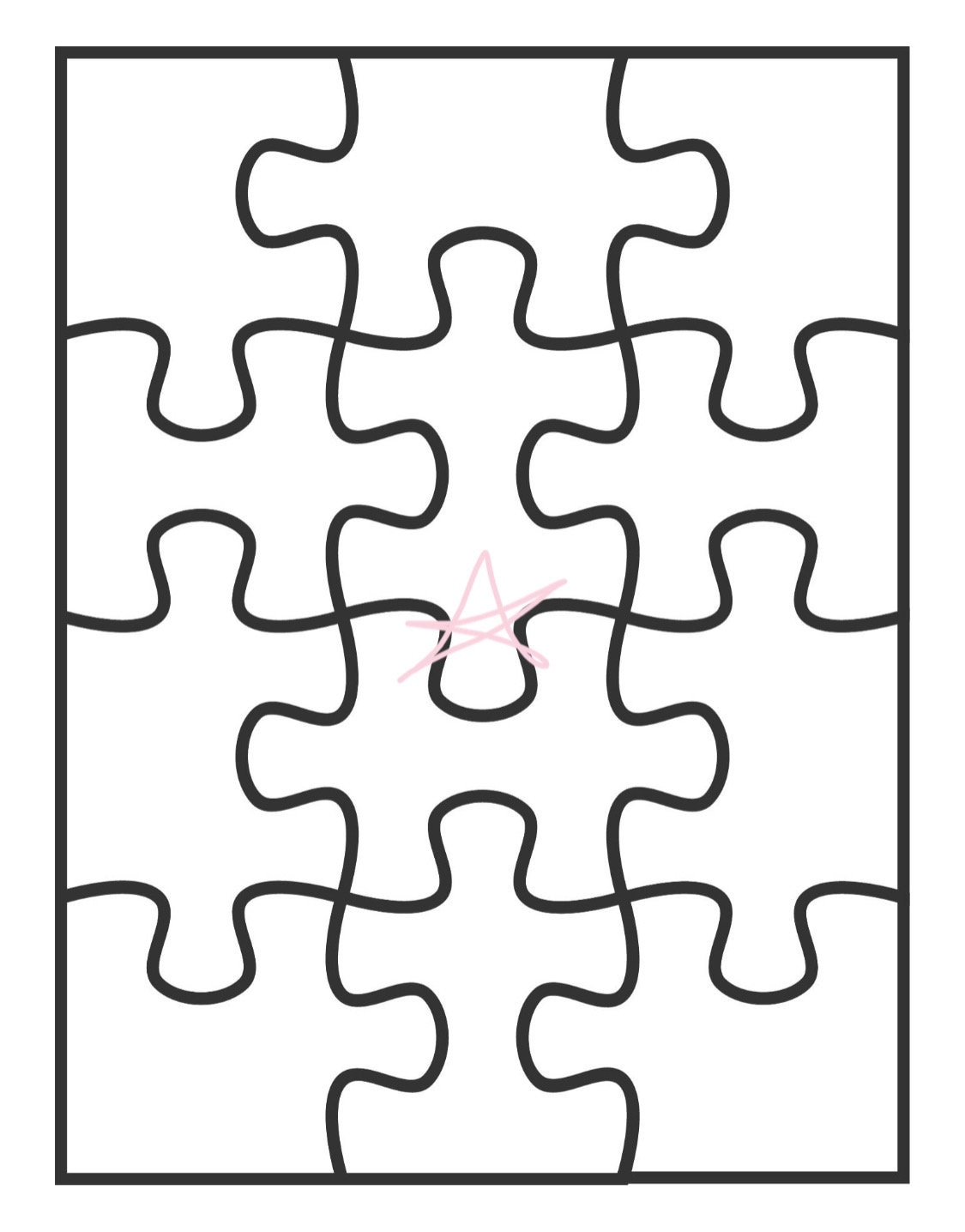 Puzzle Template Etsy