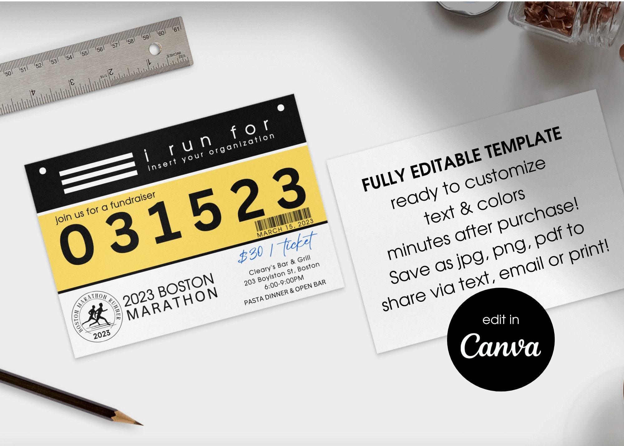Race Bib Invitation Custom Race Bib Marathon Fundraising Invitation Boston Marathon Runners Bib Race Bib Custom Invite Etsy