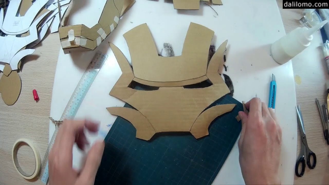 Slow Cardboard Iron Man Helmet extra YouTube