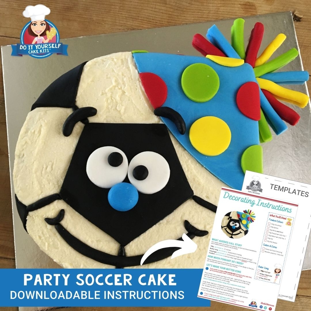 Soccer Ball Birthday Cake Printable Template Decorating Tutorial